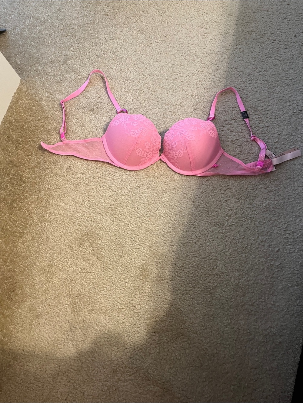 Victoria's Secret Pink Lace Push-Up Bra 32c NWT